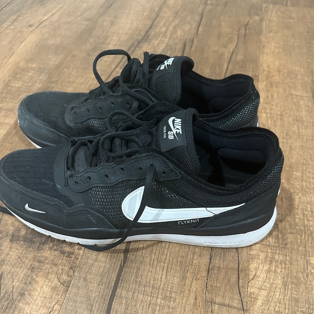 Nike Black and White Flyknit Shoes